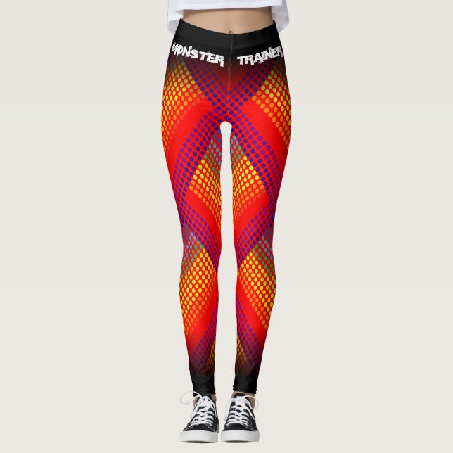 Monster Trainer Feuer rot/schwarz Leggings (Vorderseite)
