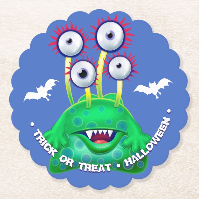 Monster Trick oder Halloween-Party Untersetzer beh (Vorderseite)