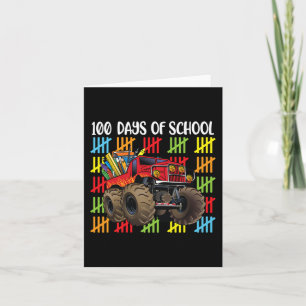 Monster Truck 100. Schultag Kinder Karte