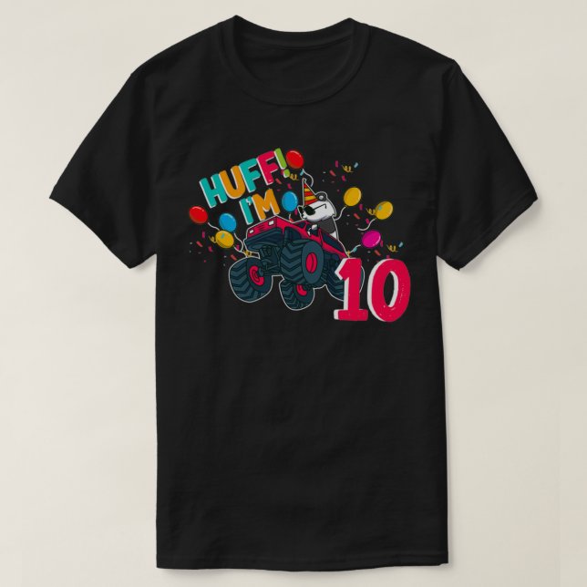 Monster Truck 10 Panda Fahrer Niedlich Bärentier T-Shirt (Design vorne)