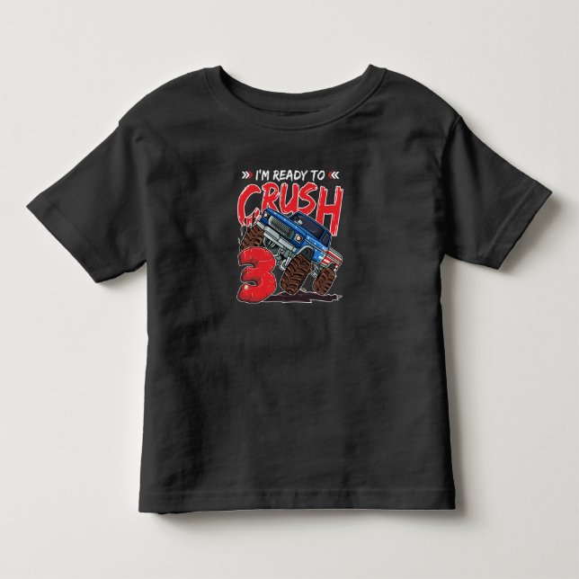 Monster Truck 3. Geburtstag Kleinkind T-shirt (Vorderseite)