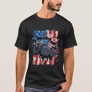 Monster Truck 4. Juli Shirt Jungs amerikanische Fl