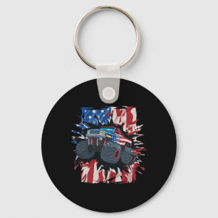 Monster Truck 4. Juli Shirt Jungs amerikanische Fl Schlüsselanhänger