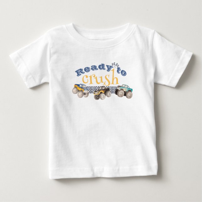 Monster Truck 4th Birthday Shirt Personalized  (Vorderseite)