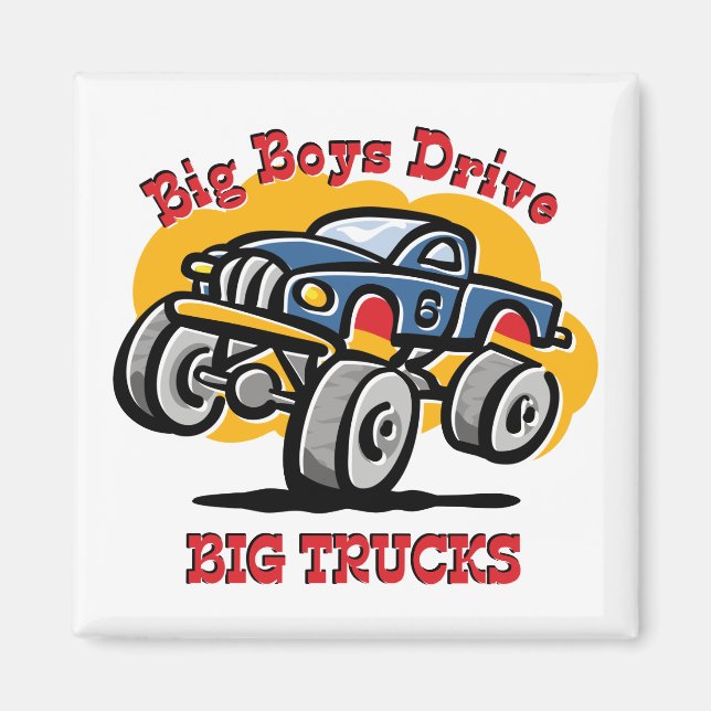 Monster Truck 6. Geburtstag Magnet (Vorne)