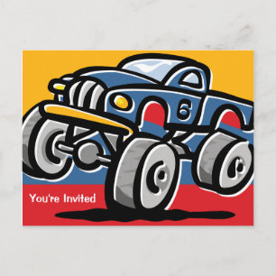 Monster Truck 6e Anniversaire Carte postale Invita
