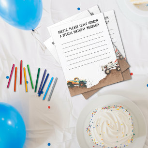 Monster Truck Anniversaire Fête Guest Feuilles