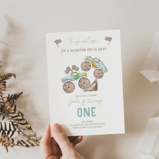 Monster Truck Bash 1er Anniversaire Invitation