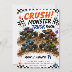 Monster-Truck-Bash-Geburtstag Einladung