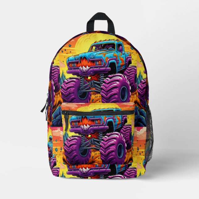 Monster Truck Bedruckter Rucksack (Vorderseite)