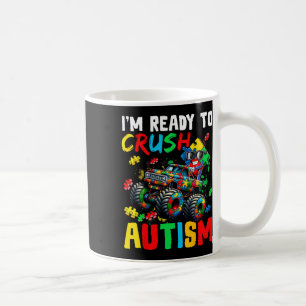 Monster-Truck bereit, Autismus-T-Shirt zu zermalme Kaffeetasse