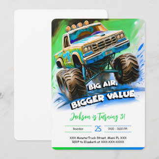 Monster Truck Birthday Einladung