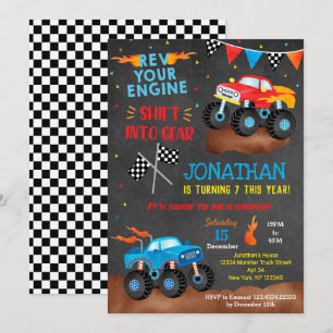 Monster Truck Birthday Einladungen für Junge 