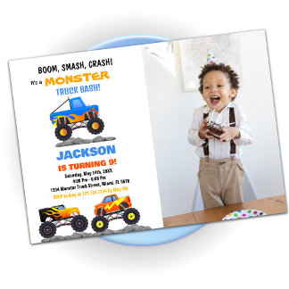 Monster Truck Birthday Einladungen LKW Foto