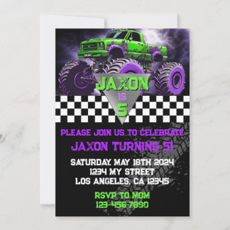 Monster Truck Birthday Invitation