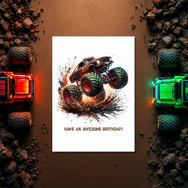 Monster Truck Birthday Karte