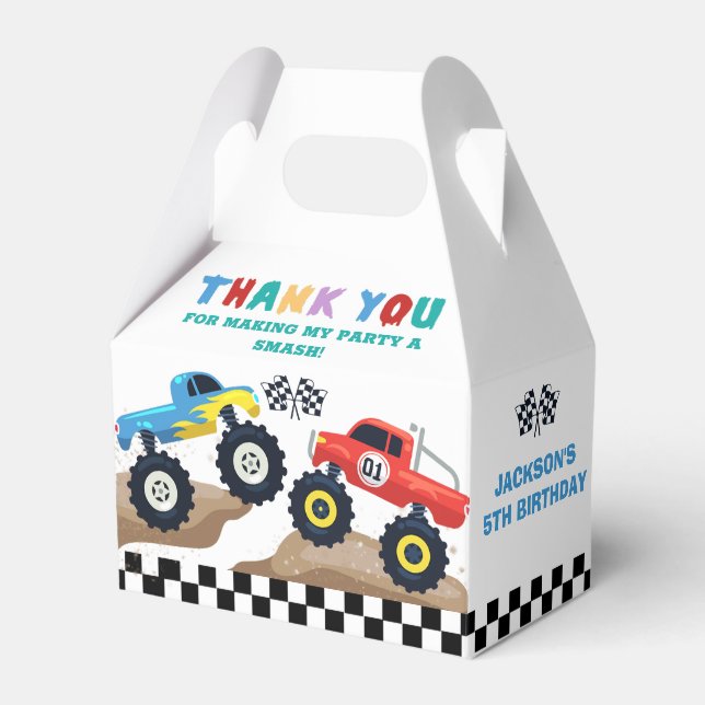 Monster Truck Birthday Party Fevor Box Geschenkschachtel (Vorderseite)