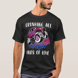 Monster Truck Bisexual LGBT Q Retro Pride Herz Dr. T-Shirt