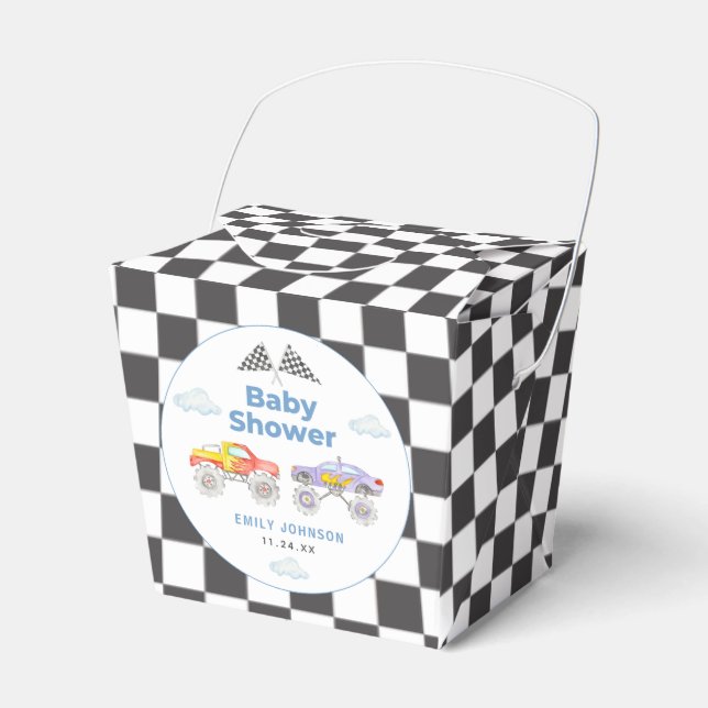 Monster Truck Boy Babydusche Geschenkschachtel (Vorderseite)