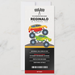 Monster Truck Boy Racing Birthday Jam Ticket Einladung