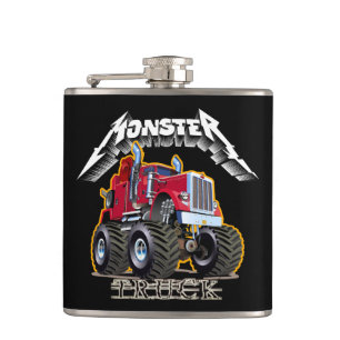 Monster-Truck-Cartoon Flachmann