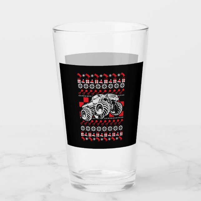 Monster Truck Christmas Glas (Vorderseite)