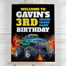 Monster Truck Cool Bleu 2e Affiche de bienvenue an
