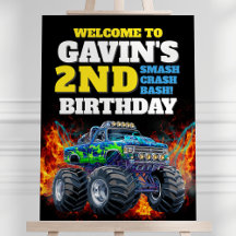 Monster Truck Cool Bleu 2e Affiche de bienvenue an