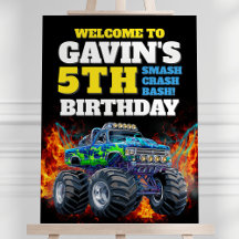 Monster Truck Cool Blue 5e anniversaire Affiche de