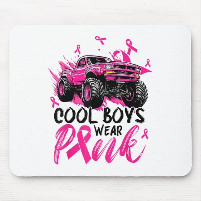 Monster Truck Coole Jungen tragen NK-Brustkrebs-Aw Mousepad (Vorne)