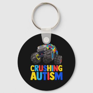 Monster Truck Crushing Austim Autismus Bewusstsein Schlüsselanhänger