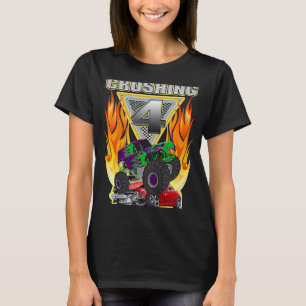 Monster Truck Crushing ist 4 vier Jahre alt 4. T-Shirt