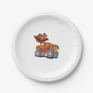 Monster Truck Dabbing Türkei Hooray Happy Thanksgi Pappteller