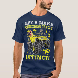 Monster Truck Dinosaur Childhood Cancer Awareness  T-Shirt
