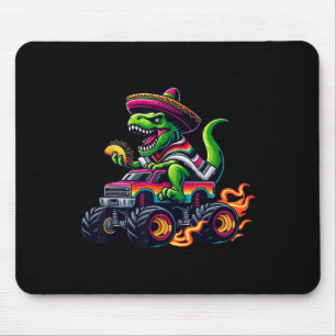 Monster Truck Dinosaur Taco Sombrero Kids Boys Cin Mousepad