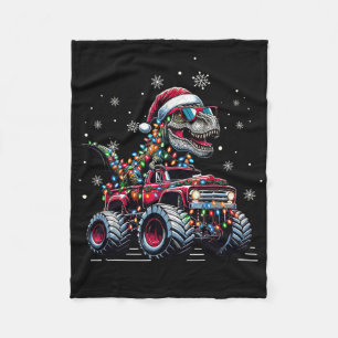 Monster Truck Dinosaurier Trex Weihnachten Jungen Fleecedecke