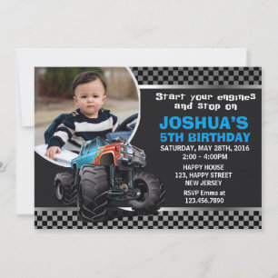 Monster Truck Einladung zum Geburtstag