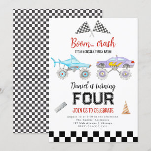 Monster Truck Einladung zum Geburtstag