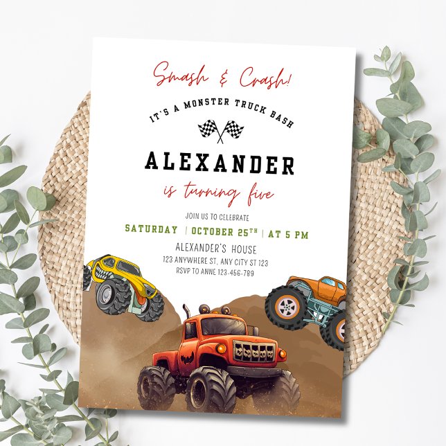 Monster Truck Einladung zum Geburtstag, Rennfahrer (Von Creator hochgeladen)