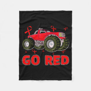 Monster Truck Februar Herzkrankheit Bewusstseins-M Fleecedecke