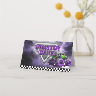 Monster Truck Food Label Zelt Platzkarte