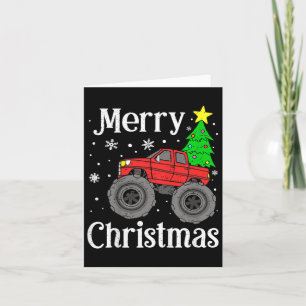 Monster Truck Frohe Weihnachtsbaum Kinder Jungs Karte