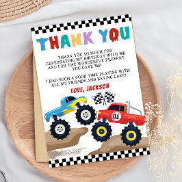 Monster Truck Geburtstag Danke Karte