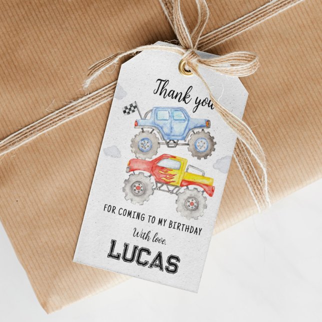 Monster Truck Geburtstag Danke Tag Geschenkanhänger (Von Creator hochgeladen)