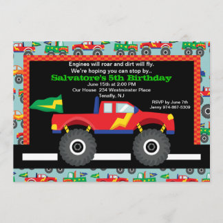 Monster Truck Geburtstag Einladung