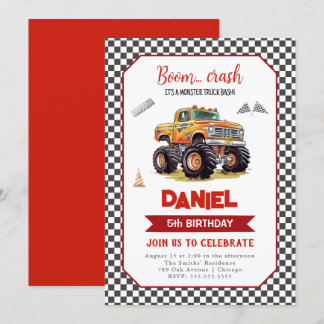 Monster Truck Geburtstag Einladung jedes Alters
