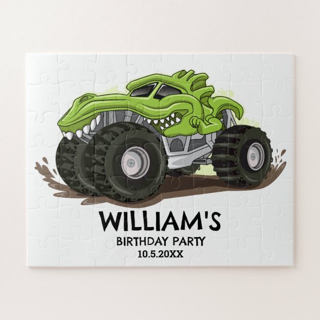 Monster Truck Geburtstag Party Minimal Boys Geburt (Horizontal)