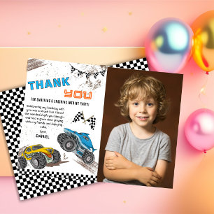 Monster-Truck-Geburtstagsfeier Kinder cool lustig Dankeskarte