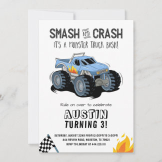 Monster Truck Geburtstagsparty Einladung