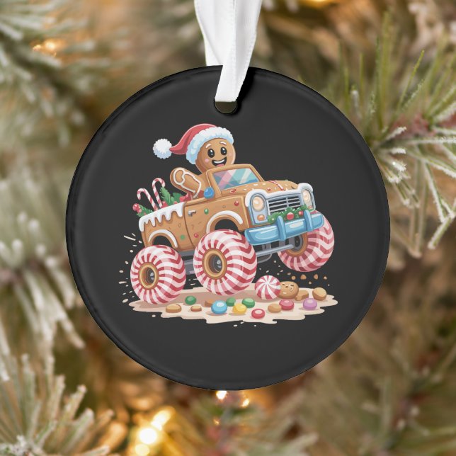 Monster Truck Gingerbrei Mann Weihnachtsgebäck Ornament (Baum)